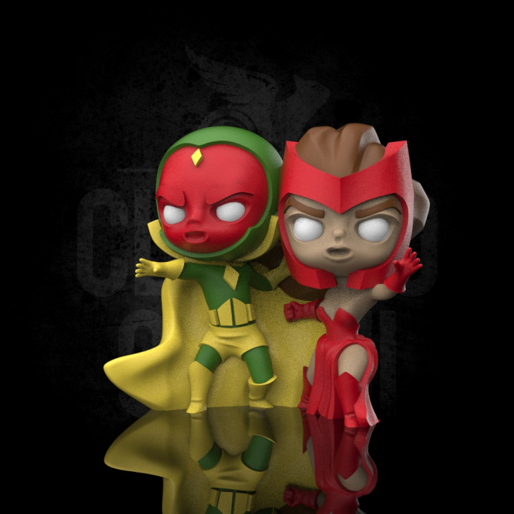Vision & The Scarlet Witch chibi fan art