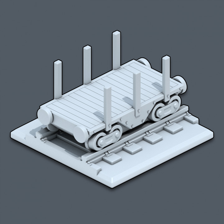 Flat Car - Trains & Rails World - STL files for 3D printing's Cover