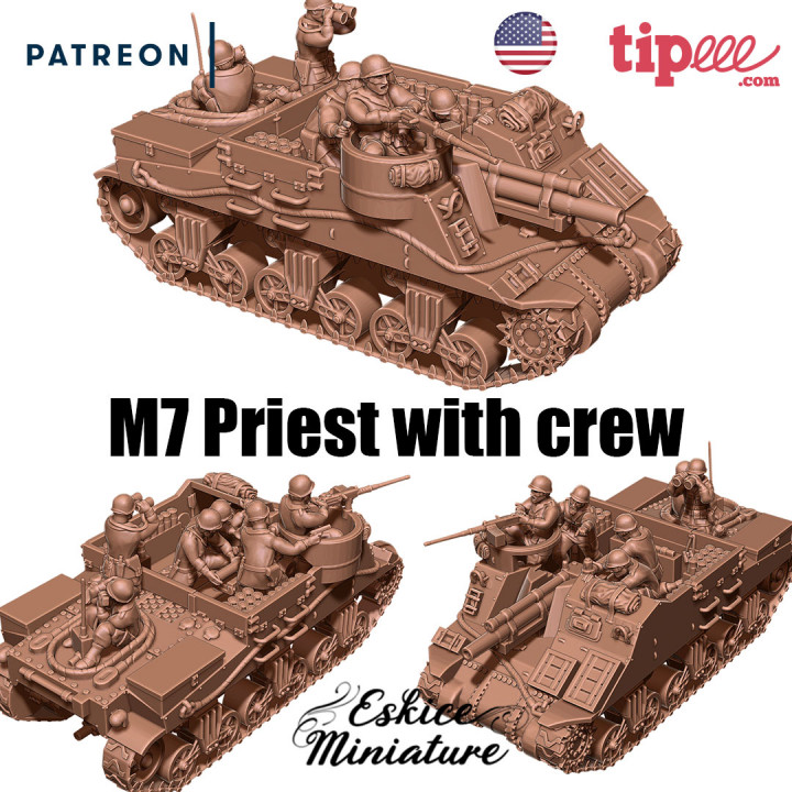 $9.99M7 Priest with crew - 28mm for wargame