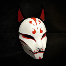 Picture of print of Demon Kitsune - Japanese Mask - High Quality Details - Halloween Cosplay