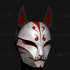 Demon Kitsune - Japanese Mask - High Quality Details - Halloween Cosplay image