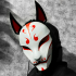 Demon Kitsune - Japanese Mask - High Quality Details - Halloween Cosplay print image