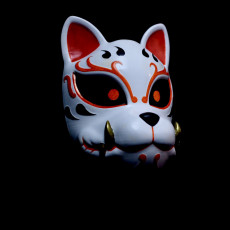 Picture of print of Japanese Kitsune Mask - High Quality Details -  Halloween cosplay