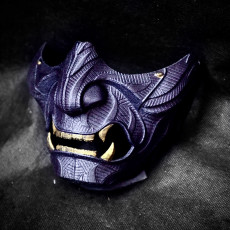 Picture of print of Japanese Mask - Hannya Ghost Mask Patterned - High Quality Details
