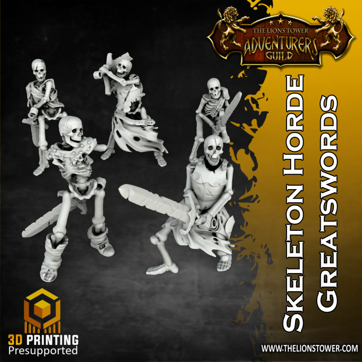 $10.00Skeleton Horde - Greatswords (5 x presupported 32mm Models)