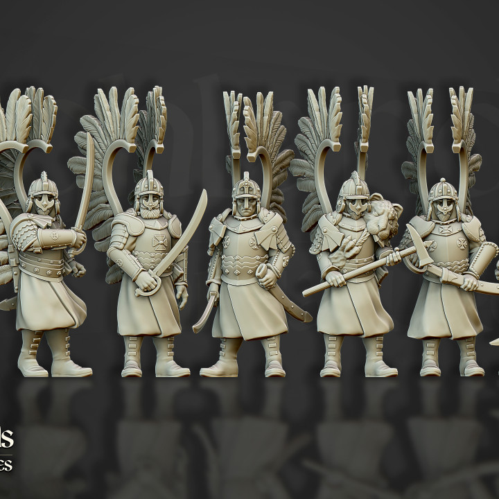 $15.00Winged Hussars on foot - Highlands Miniatures