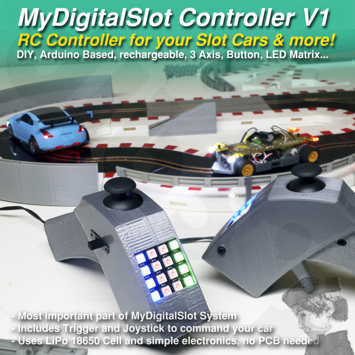 $16.00MyDigitalSlot Basic Controller. DIY Arduino based Radio Controller for your 1/32 Digital Slot cars