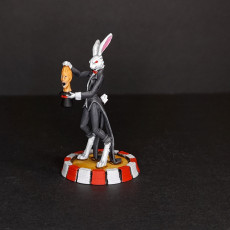 Picture of print of White The Rabbit Magician - Circus of Horrors - PRESUPPORTED - 32mm