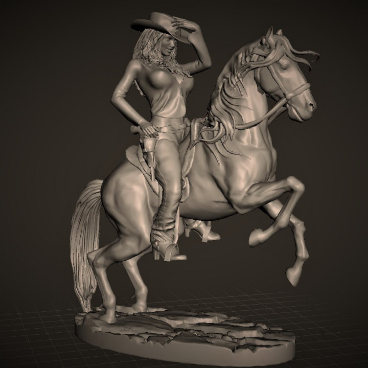 sexy Cowgirl on horseback