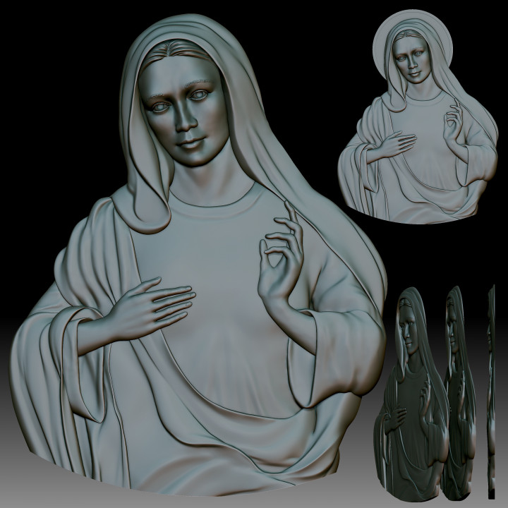 $10.00Virgin Mary Mother of Jesus low relief for CNC router or 3D printer