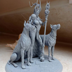 Picture of print of Astarte with dogs 75&32mm Presupported