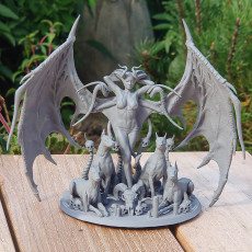 Picture of print of Lilith with dogs 75&32mm Presupported