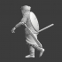 Medieval infantryman with axe marching image
