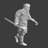 Medieval infantryman with axe marching image
