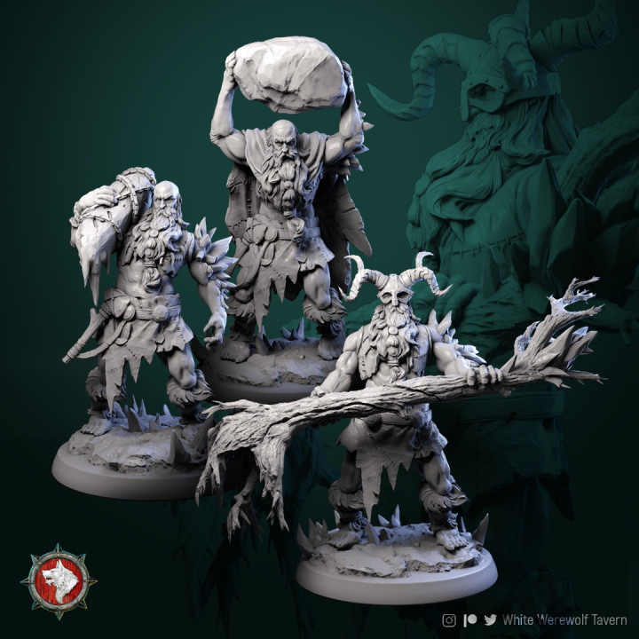 $12.00Frost Giants set 3 miniatures 32mm pre-supported
