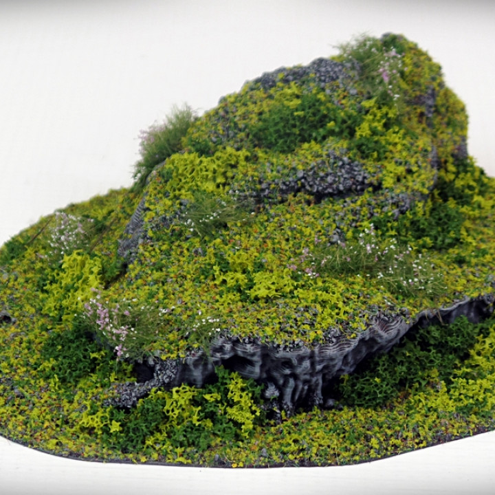 D&D AoS 3D printed hill scatter terrain STUB Outcropping C Tabletop Wargaming 
