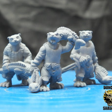 Picture of print of Otter folk with Fish clubs (pre supported)