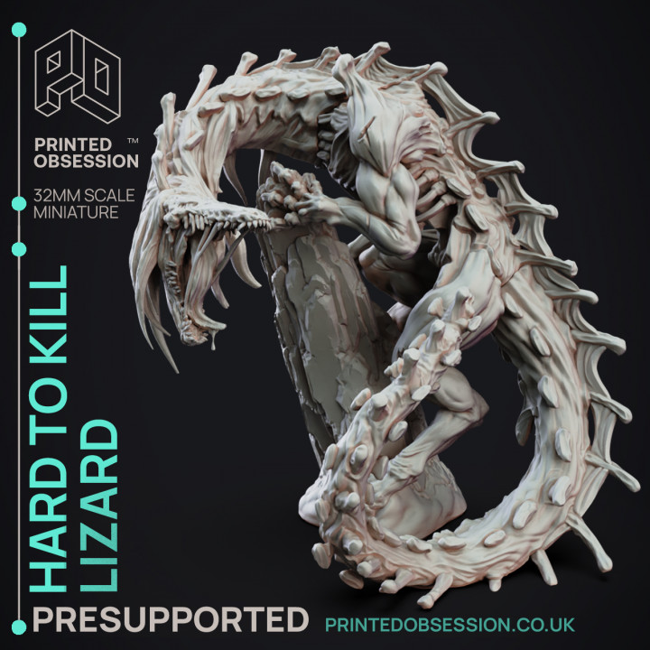 $4.50Hard To Kill Lizard - SCP "The D&D Incursion - PRESUPPORTED - 32mm scale