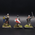 11th century Armoured Warriors with swords x5 print image