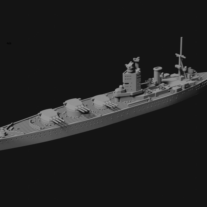1/1200 WWII Britain Battleship HMS Nelson 3D Printed Gray 