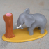 Elephant pen holder print image
