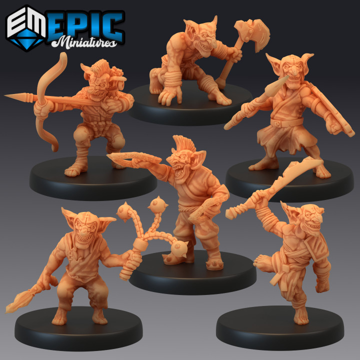 Wicked Goblin Tribe Warrior Set / Green Skin Army Soldier / Classic Creature
