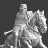 Early medieval mounted knight with great helmet image