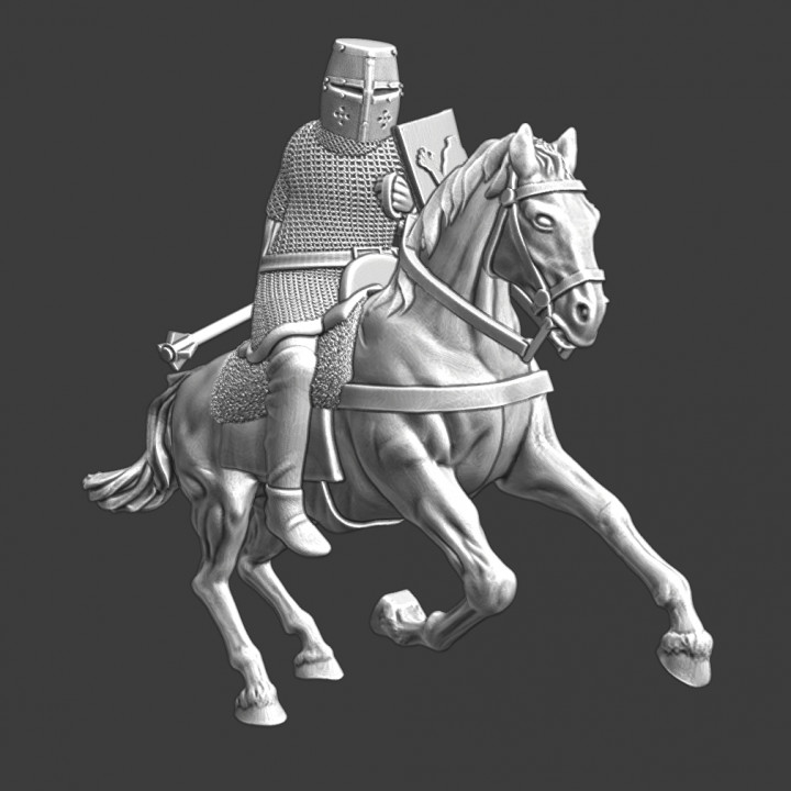 $7.50Early medieval mounted knight with great helmet