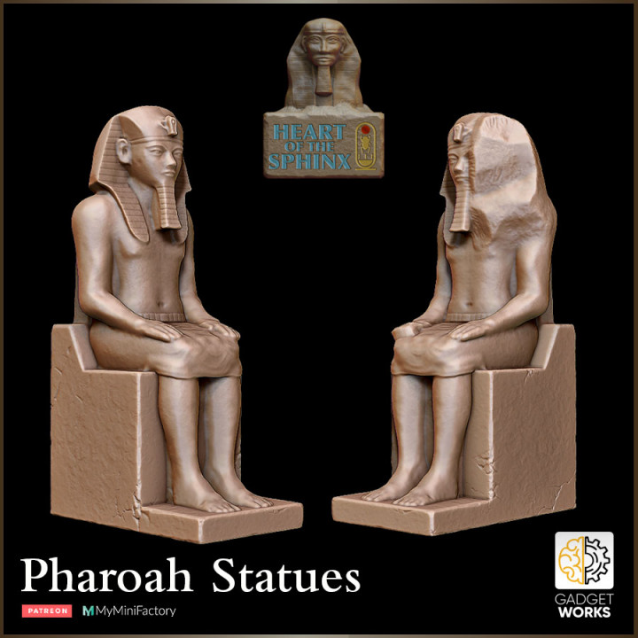 $5.00Egyptian Pharoah Statue 2 versions -Heart of the Sphinx