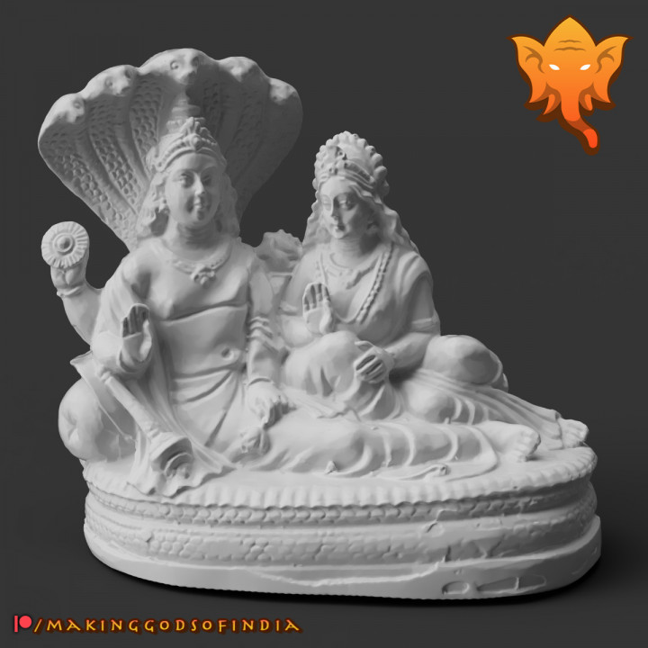 Vishnu & Lakshmi resting on the Divine Snake Sesha