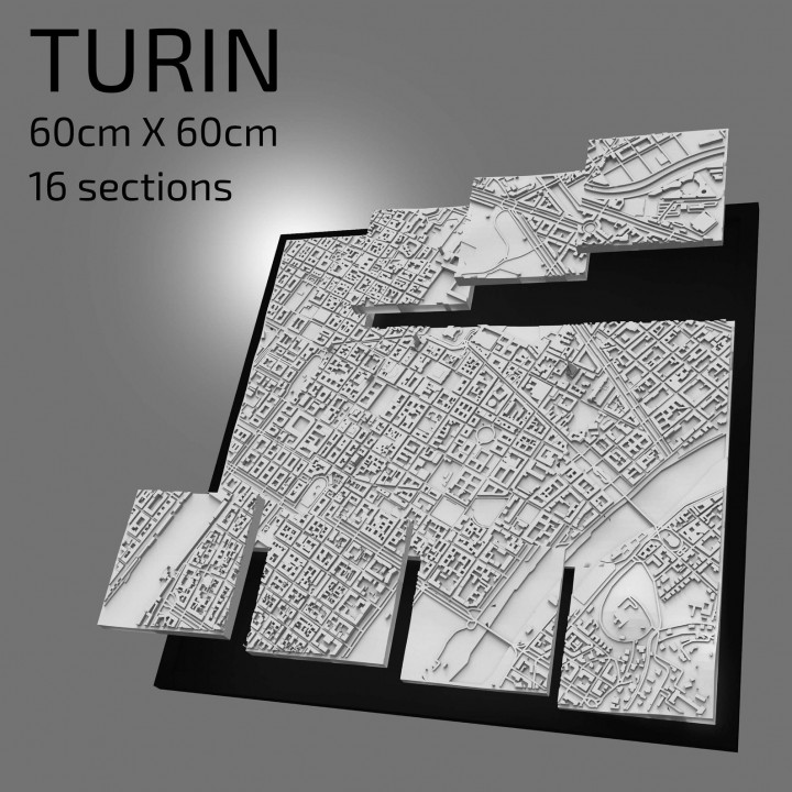 $17.003D Turin | Digital Files | 3D STL File | Turin 3D Map | 3D City Art | 3D Printed Landmark | Model of Turin Skyline | 3D Art