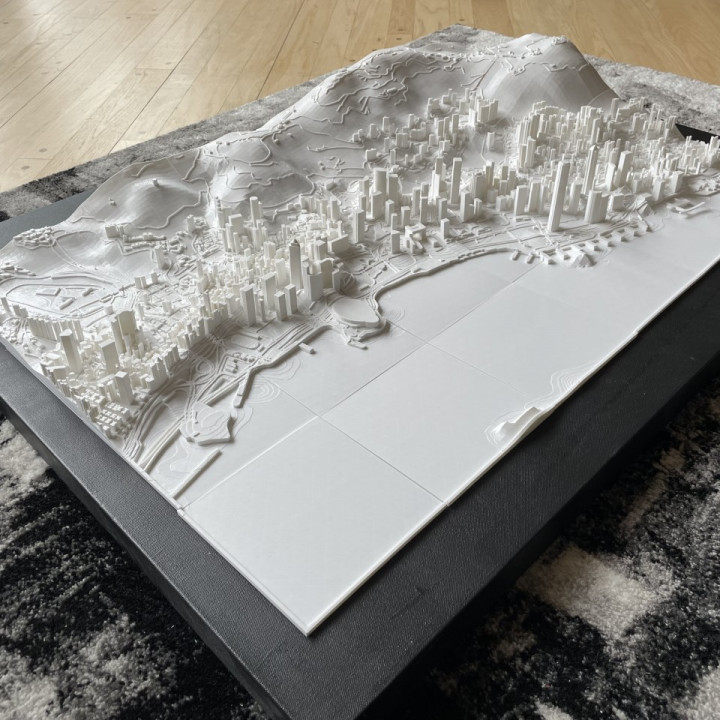$17.003D Hong Kong | Digital Files | 3D STL File | Hong Kong 3D Map | 3D City Art | 3D Printed Landmark | Model of Hong Kong Skyline | 3D Art