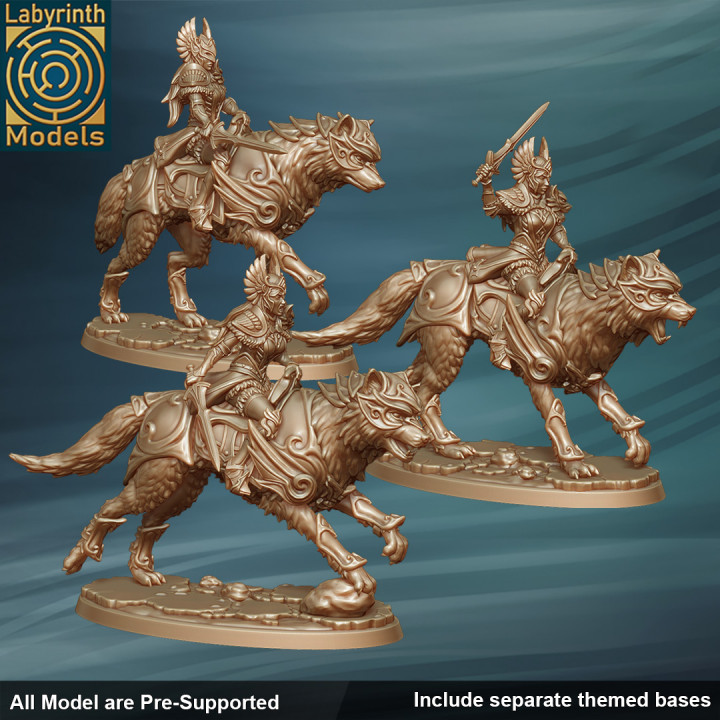 $10.00Valkyrie Cavalry (riding Giant Snow-Wolves) - 32mm scale