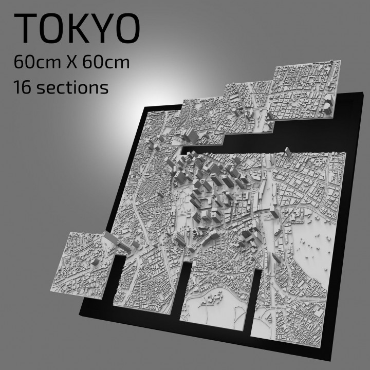 $17.003D Tokyo | Digital Files | 3D STL File | Tokyo 3D Map | 3D City Art | 3D Printed Landmark | Model of Tokyo Skyline | 3D Art