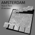 3D Amsterdam | Digital Files | 3D STL File | Amsterdam 3D Map | 3D City Art | 3D Printed Landmark | Model of Amsterdam Skyline | 3D Art image