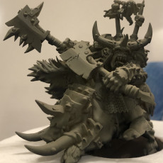 Picture of print of Orc Warboss on warboar (with shield or two weapons)