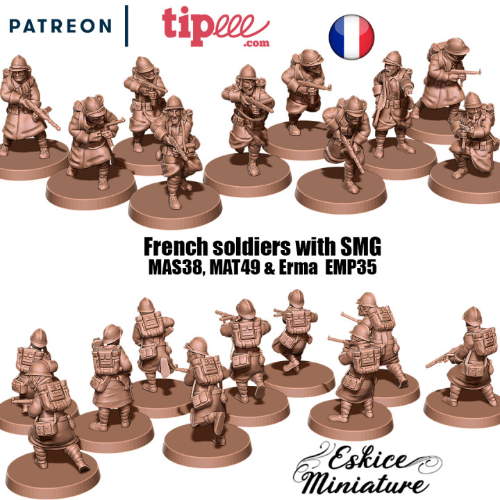 $9.99French soldiers with submachine gun - 28mm