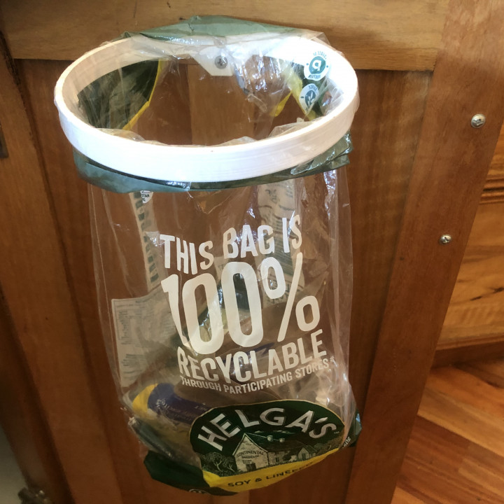 Plastic bag recycling holder