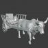 Medieval small supply cart with ox image