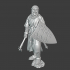 Medieval knight with chainmail hood and warhammer image