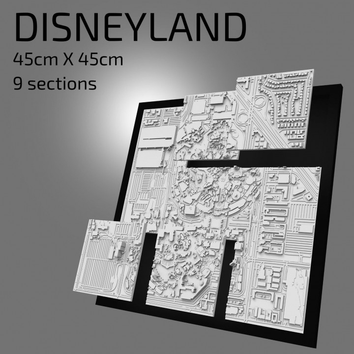 $17.003D Disneyland | Digital Files | 3D STL File | Disneyland 3D Map | 3D City Art | 3D Printed Landmark | Model of Disneyland Skyline | 3D Art