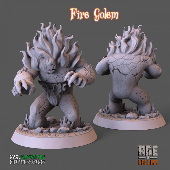 Fire Golem Pose 1 - Age of Golems's Cover