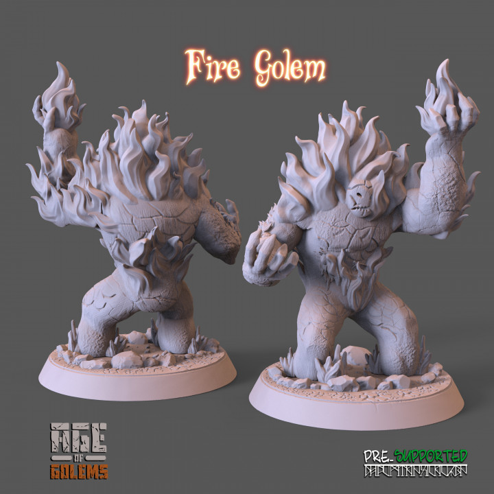 Fire Golem Pose 2 - Age of Golems's Cover