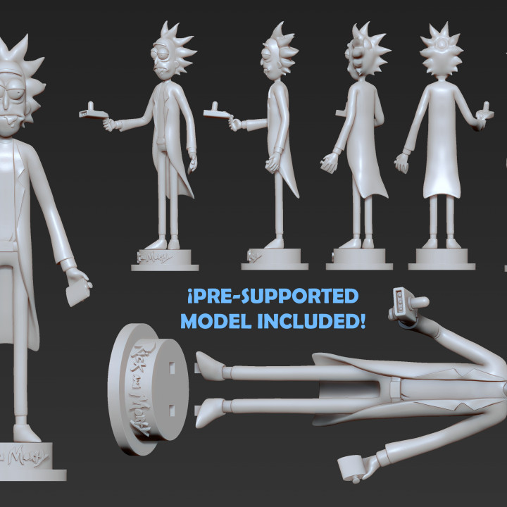 Rick Sanchez from Rick and Morty 3D Print Ready and Presupported