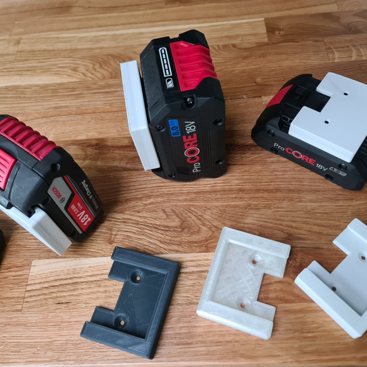 STL file Bosch battery 18V holder 🔋・3D printer model to download・Cults