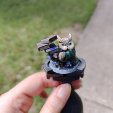 Picture of print of Owlkin Librarian Miniature - Pre-Supported