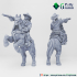 Tabletop historic miniature. Wild west set. Cowboy with gun and his faithful horse Ver image