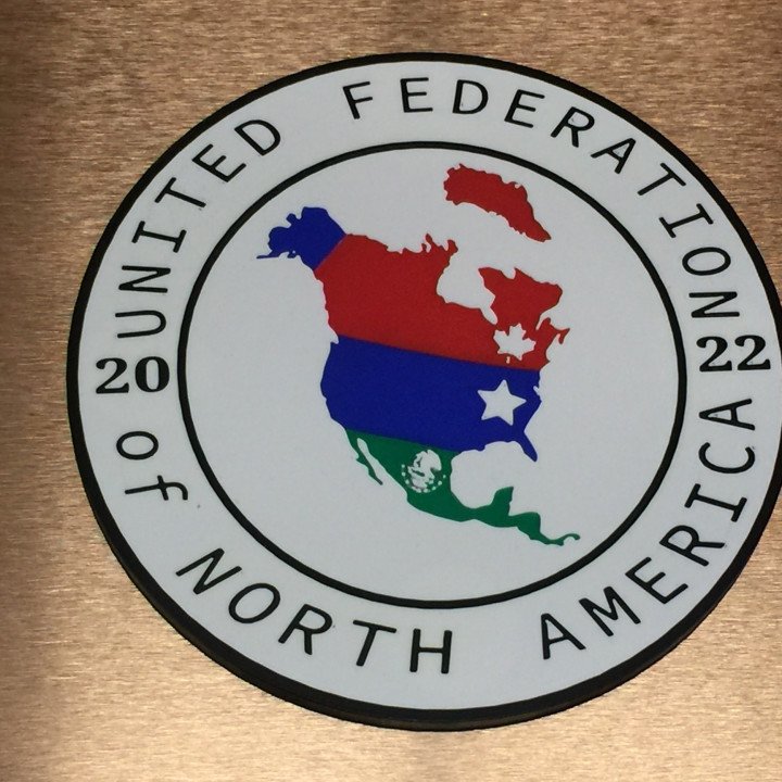 3D Printable United Federation of North America by Todd Olsen