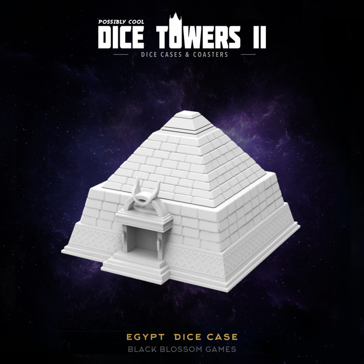 3D Printable DC24 Egypt Dice Case Box :: Possibly Cool Dice Tower 2 by  Black Blossom Games