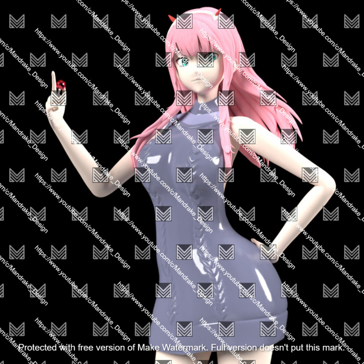 STL file Zero Two from the anime Darling in the franxx 👾・3D printing idea  to download・Cults